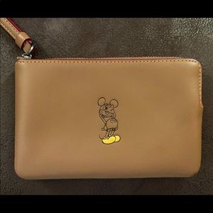coach Disney X wristlet Tan Mickey Mouse